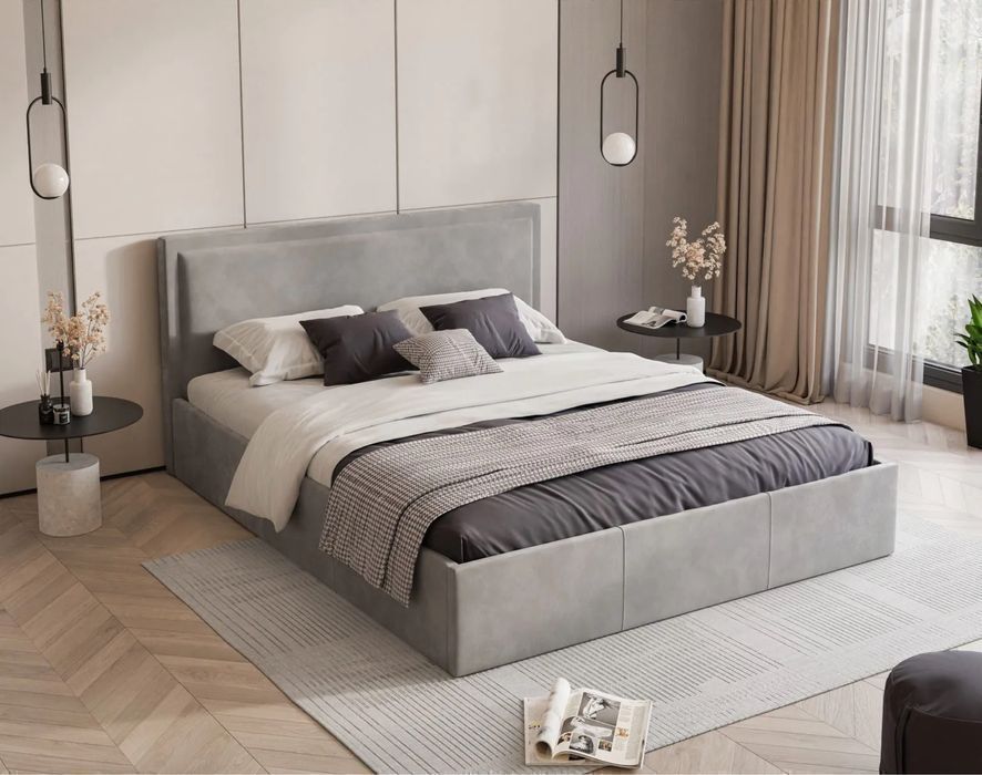 Łóżko tapicerowane STELVIO z pojemnikiem, stelażem 120/140/160/180x200