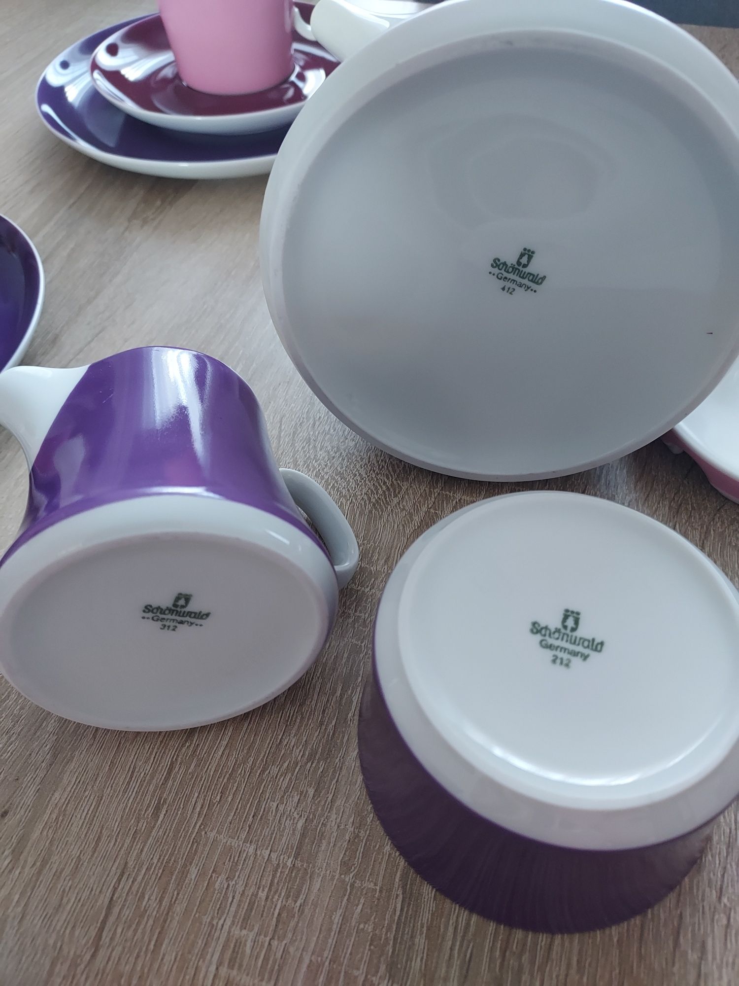 Modern Serwis do kawy porcelana Schonwald deserowy dzbanek talerze fil