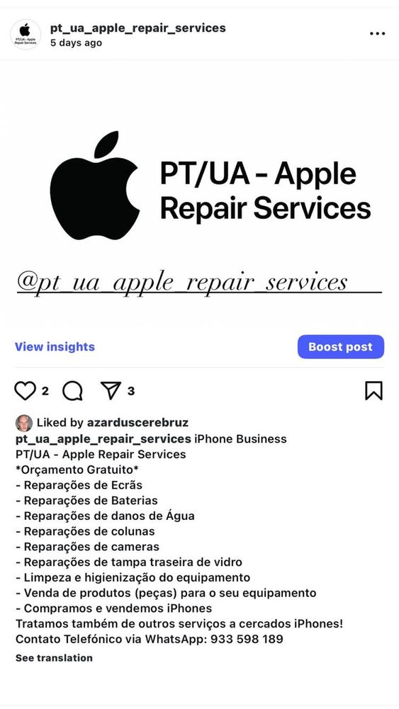 Serviço de Reparação de iPhones