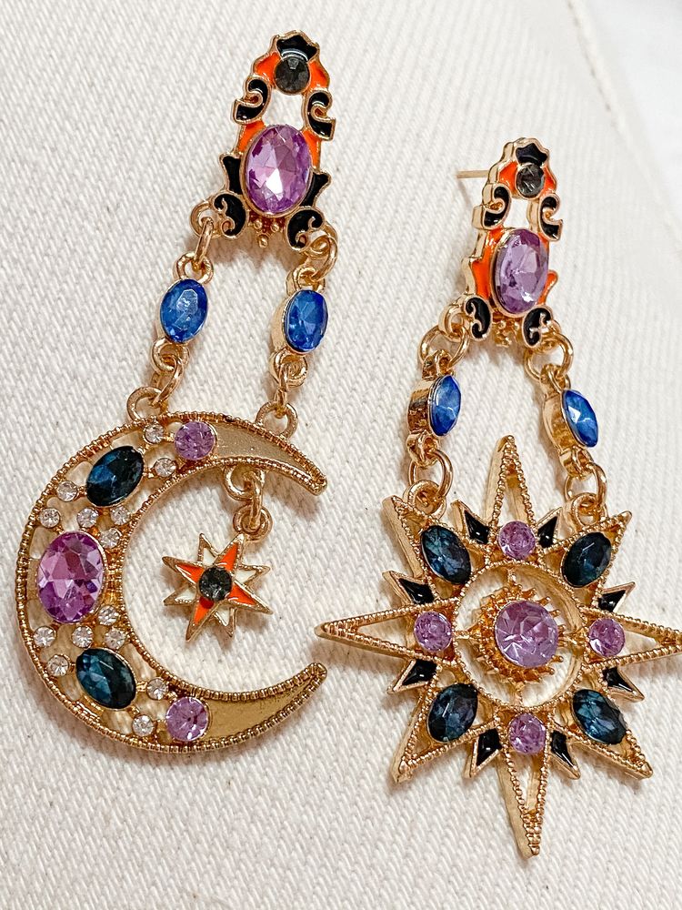 Brincos Pendentes Lua e Estrela (novos)
