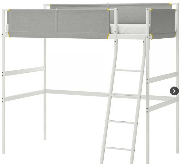 Rama łóżka na antresoli, biały/jasnoszary, 90x200 cm VITVAL Ikea.