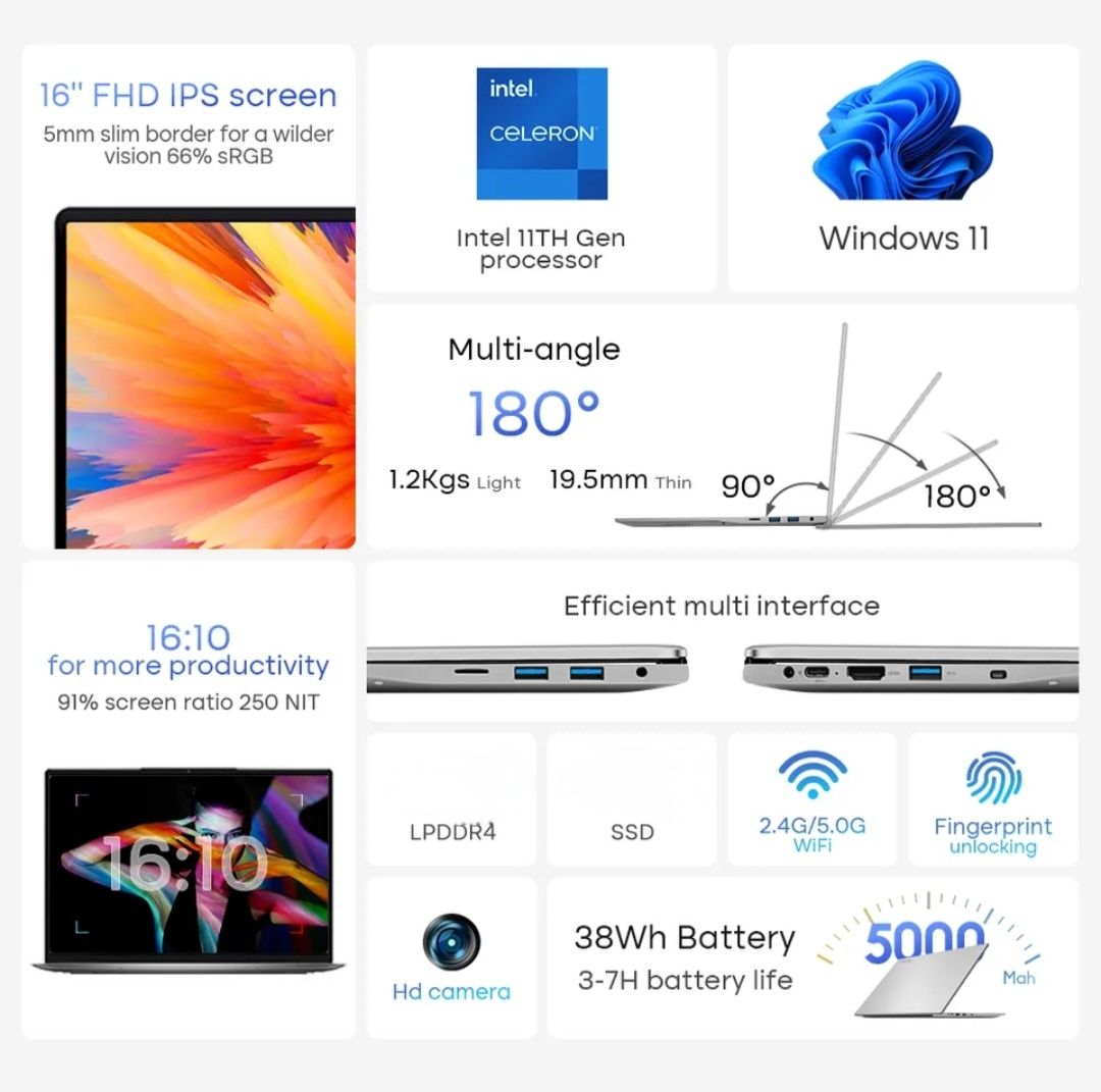Laptop Intel Celeron 11 Gen. Windows 11 Pro PL