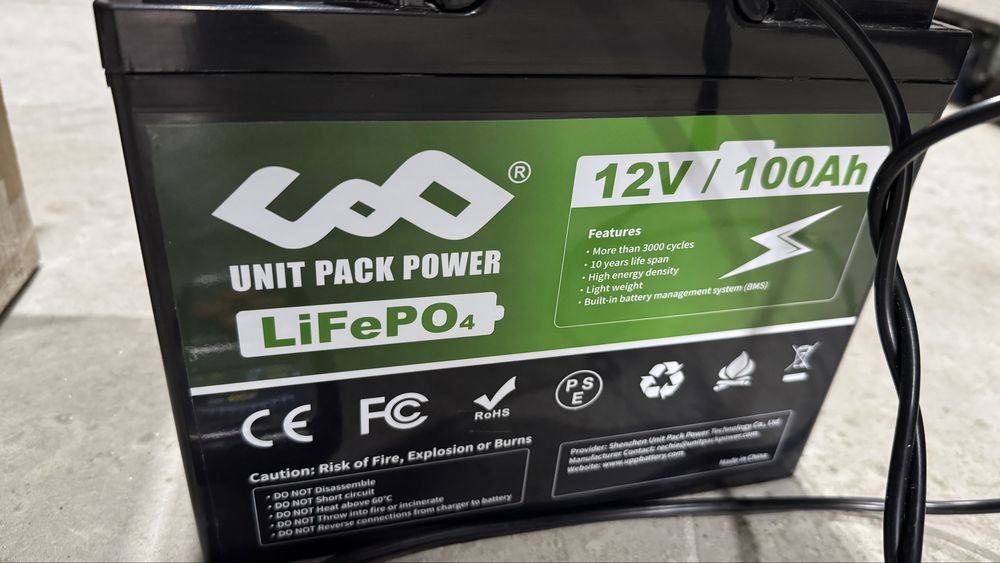 Новий Lifepo4 12v 100Ah, літій залізо фосфат акумулятор