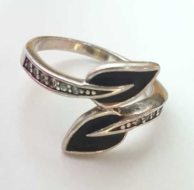 Pierscionek SREBRO 925, emalia i krysztaly