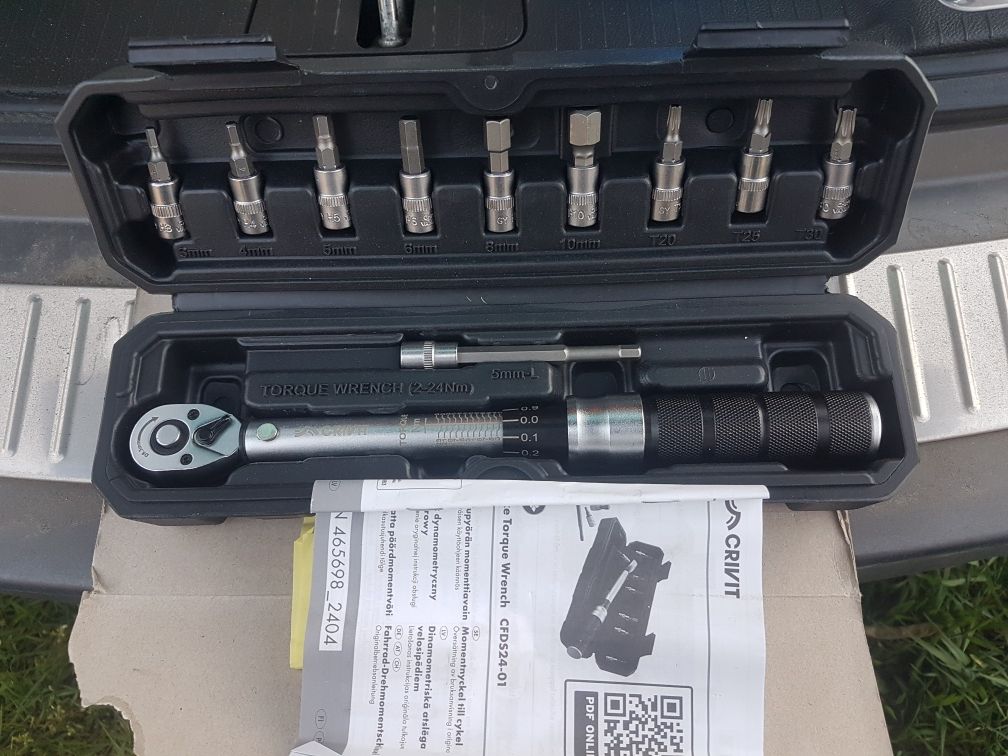 ZESTAW Klucz dynamometryczny 2-24Nm rowerowy Crivit