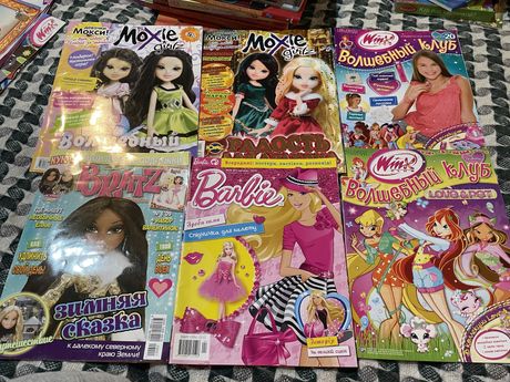 Лот журналы для девочек Винкс, Барби, Мокси