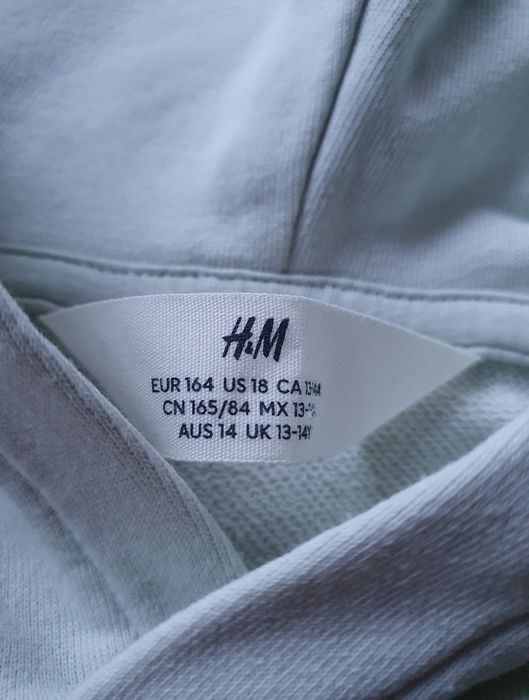 Bluza z kapturem hoodie jasna w motyle H&M 164