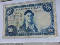 500 pesetas nota antiga de 1954