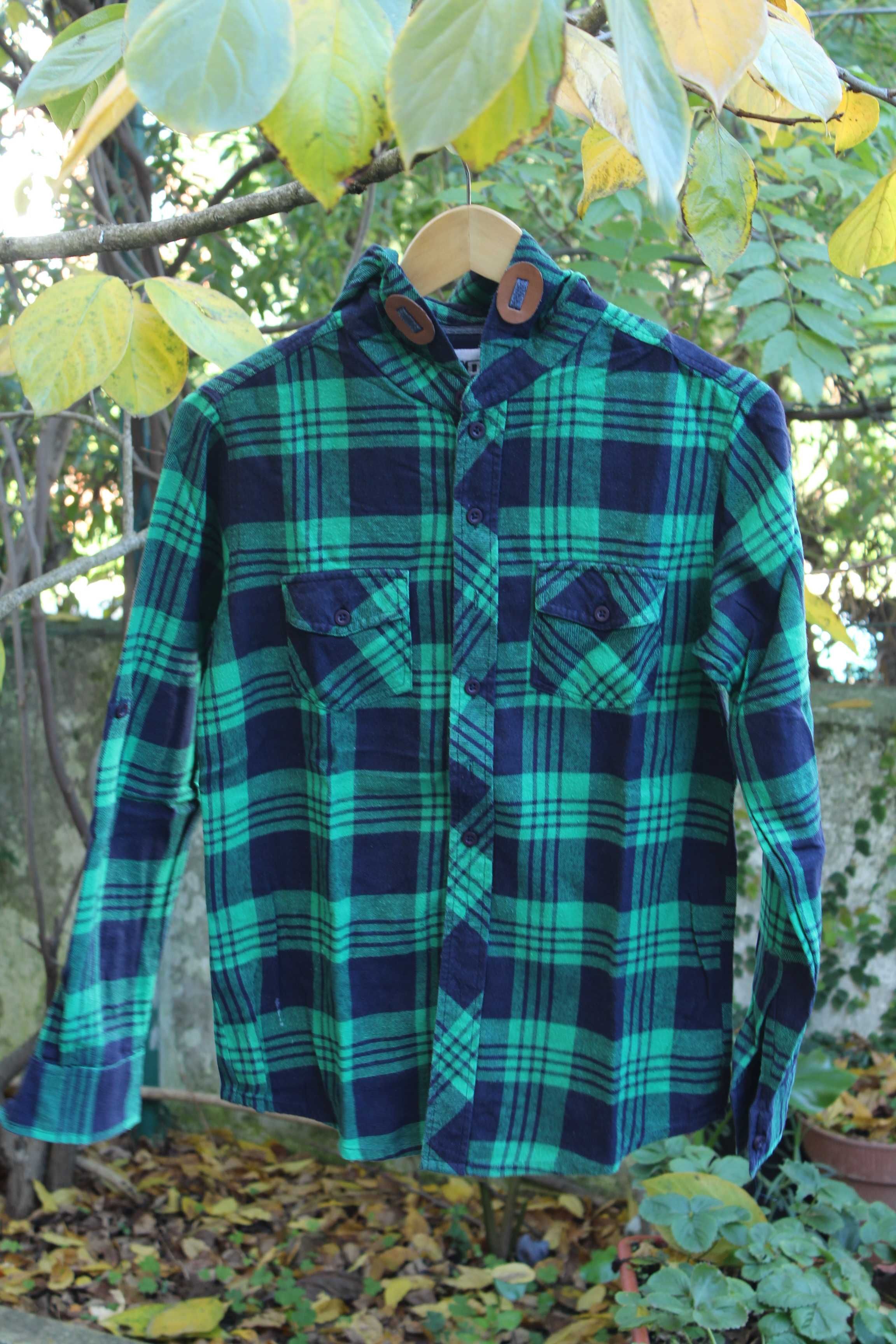 Camisa Flanela Xadrez Azul/Verde