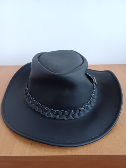Натуральная кожаная шляпа HAWKINS ориг Австралия 58 см