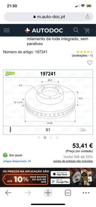 Discos travão Renault megane, scenic etc NOVOS