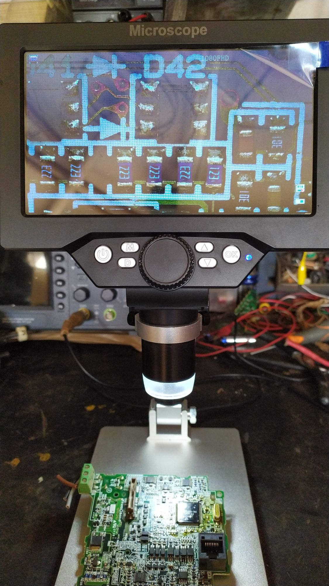 Microscópio digital Mustool g1200 tela de 7 polegadas HD