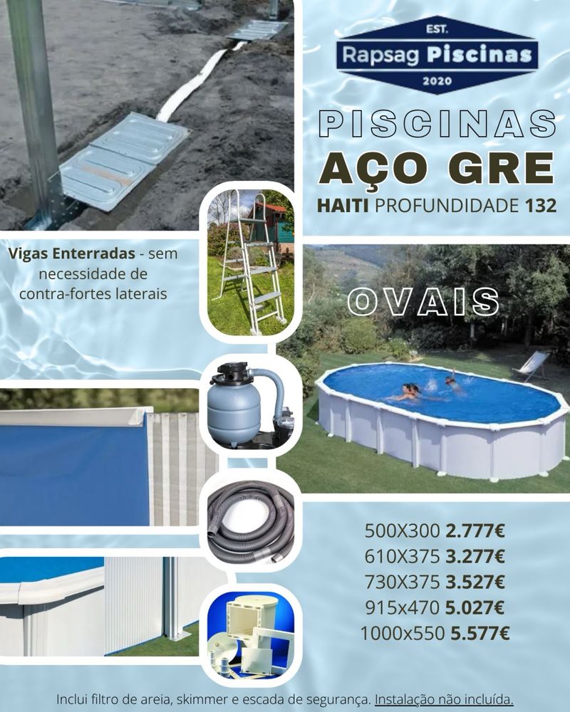Piscinas RAPSAG aço GRE