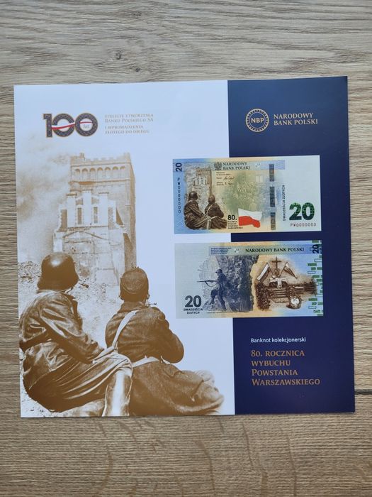 Zestaw banknotów kolekcjonerskich 20 zł - niskie numery, stan bankowy