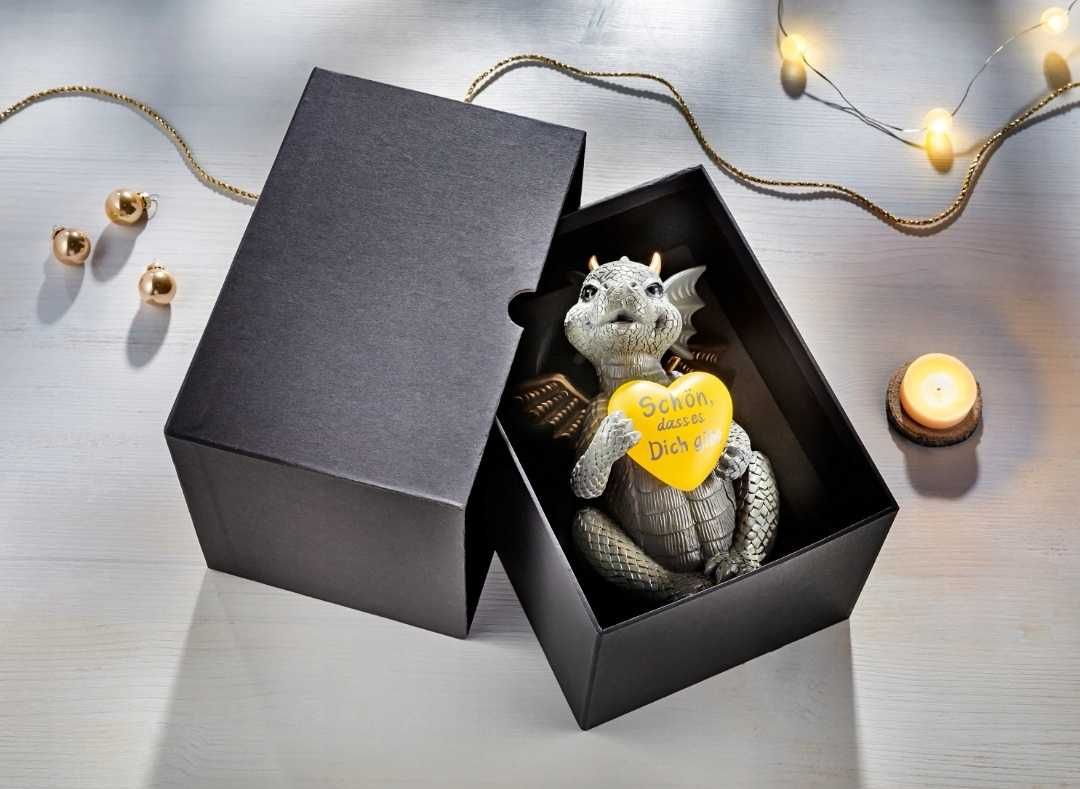 Smok Kani figurka dekoracyjna LED TIMER serce lampion pudełko