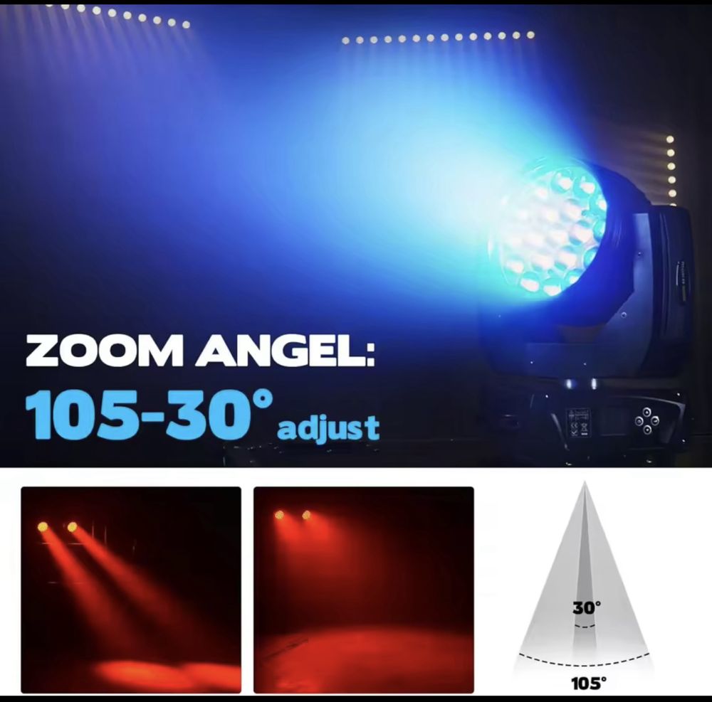 Moving heads zoom beam wash 19x15 novos