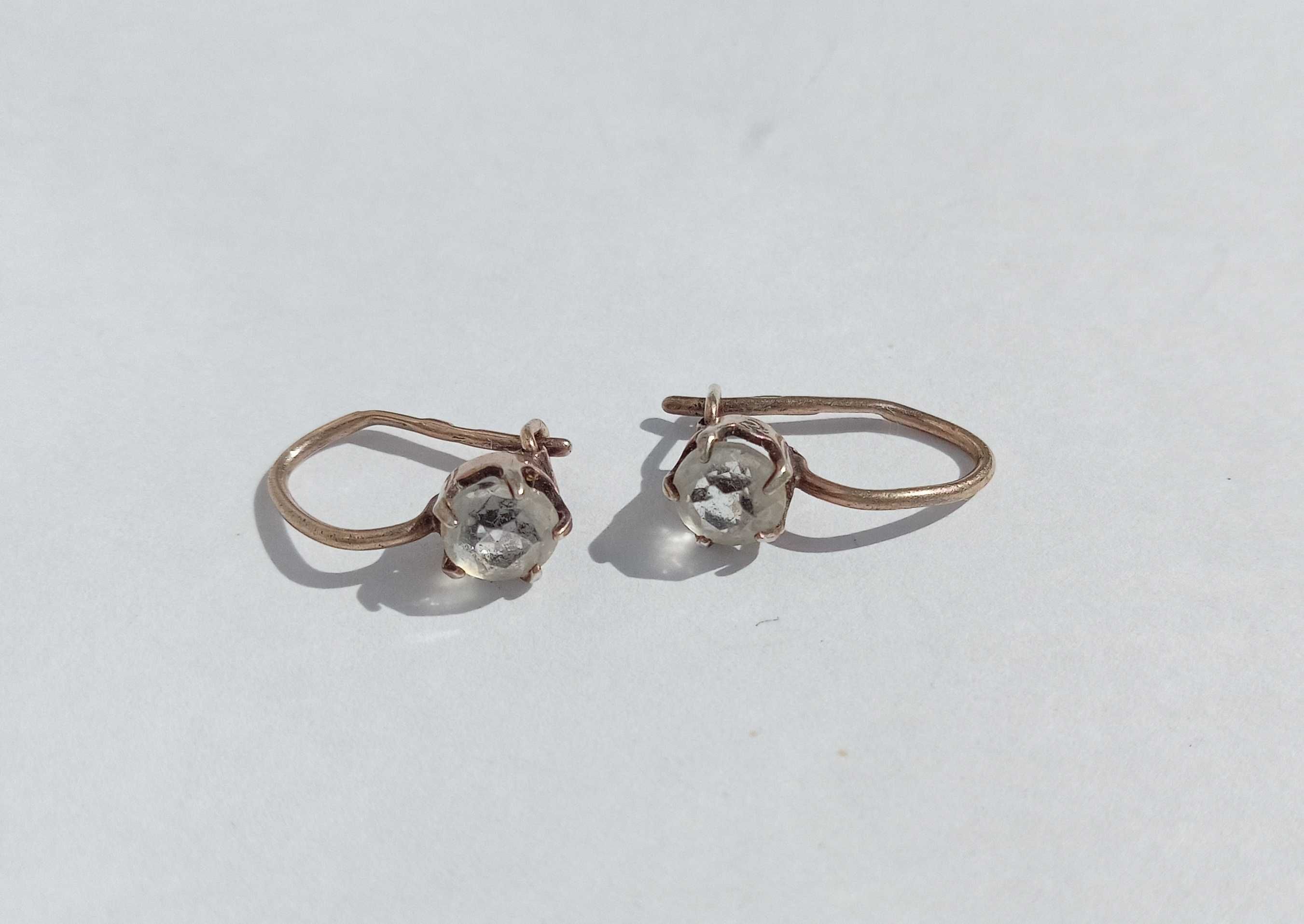 Сережки срібло 875 проба. Зірочка. РС2. Камні горний хрусталь. СССР