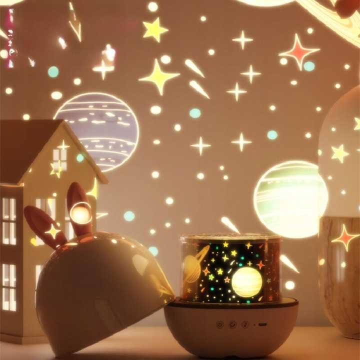 Projektor gwiazd rzutnik dla dzieci lampka nocna LED obrotowy