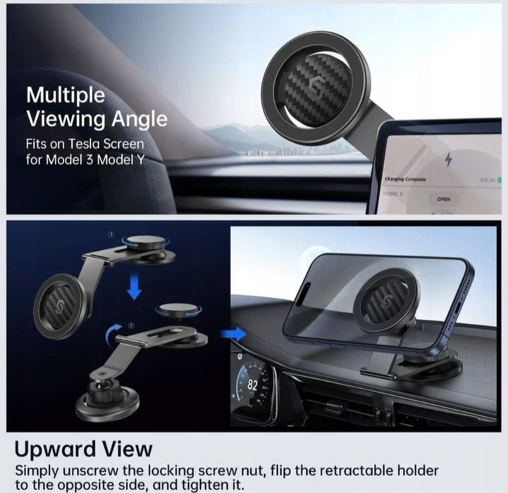 Samochodowy uchwyt magnetyczny na telefon SYNCWIRE MagSafe szary