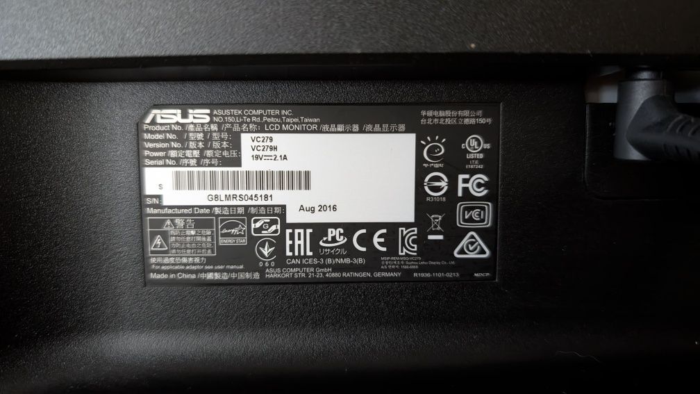 Monitor ASUS VC278H FHD
