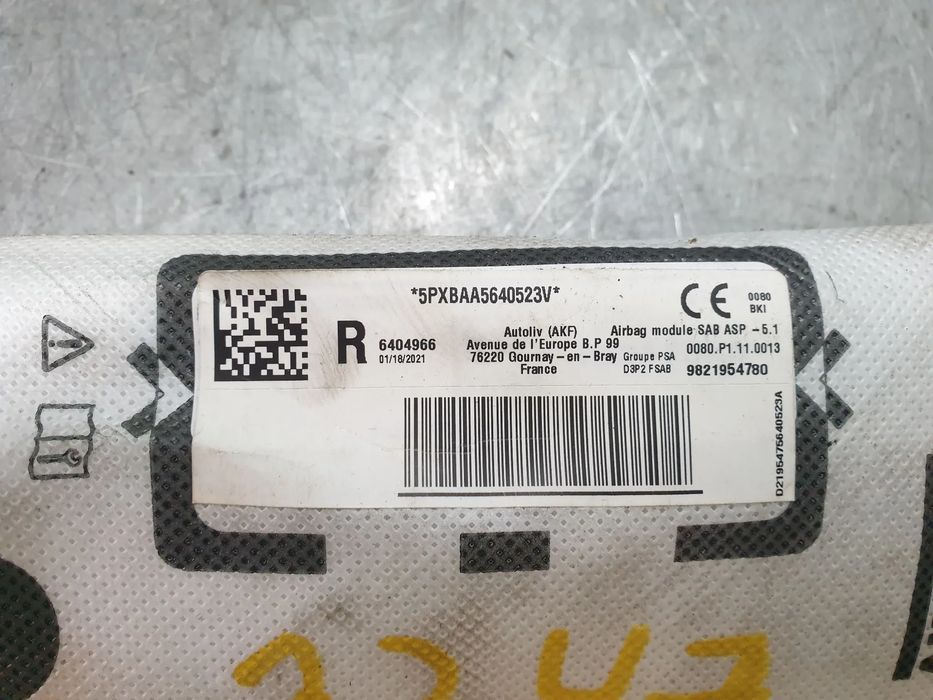 Airbag banco direito PEUGEOT 208 II