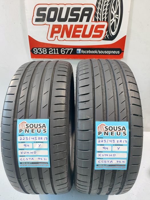 2 pneus semi novos 225-45R17 kumho - Oferta dos Portes