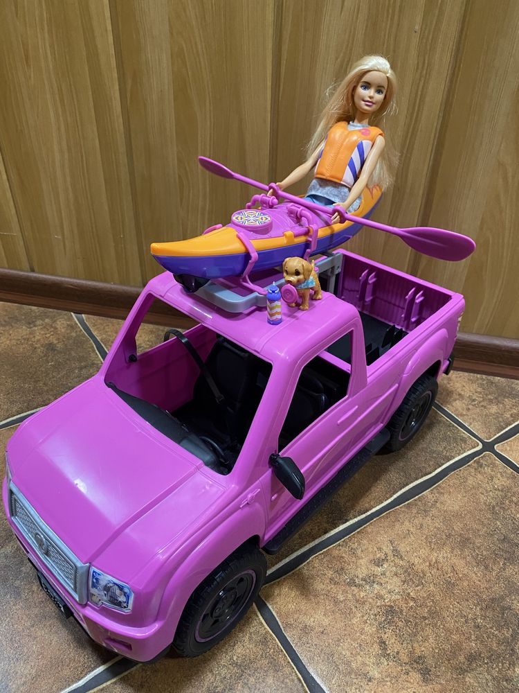 Lalka barbie camper pick-up kajak