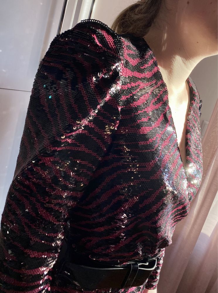 Michael Kors Tiger Sequined Flaunce Dress