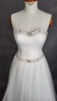 Piękna sukienka ślubna princessa Ecru 36