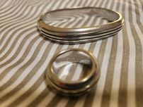 Pulseira e anel Calvin Klein cor prata