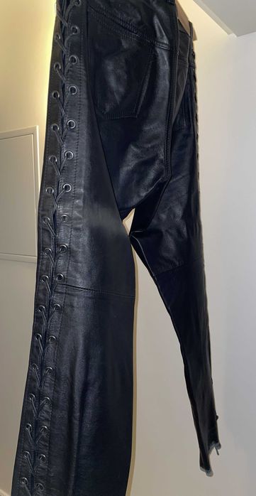 Spodnie motocyklowe skórzane męskie rozmiar 52