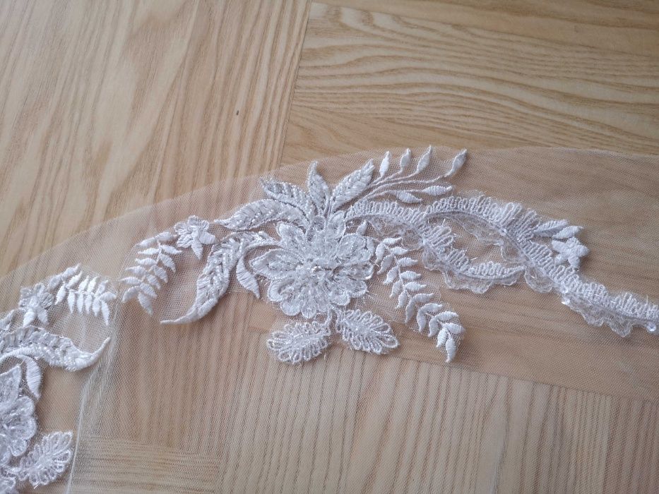 Welon katedralny z francuską koronką, długi, Impresja Atelier