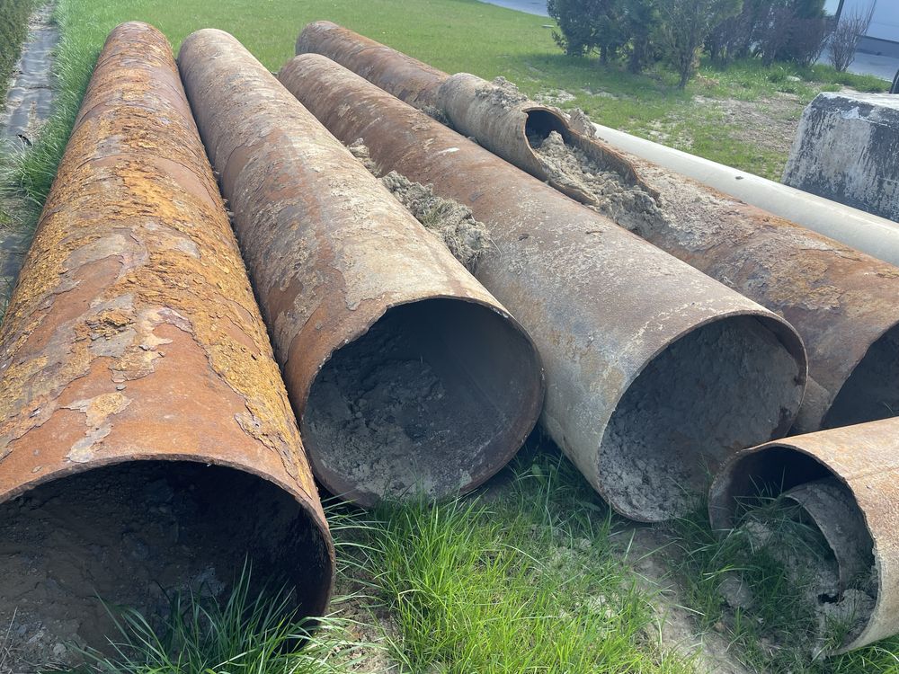 Rury stalowe 510 i 710 mm, przepusty różnej dlugości