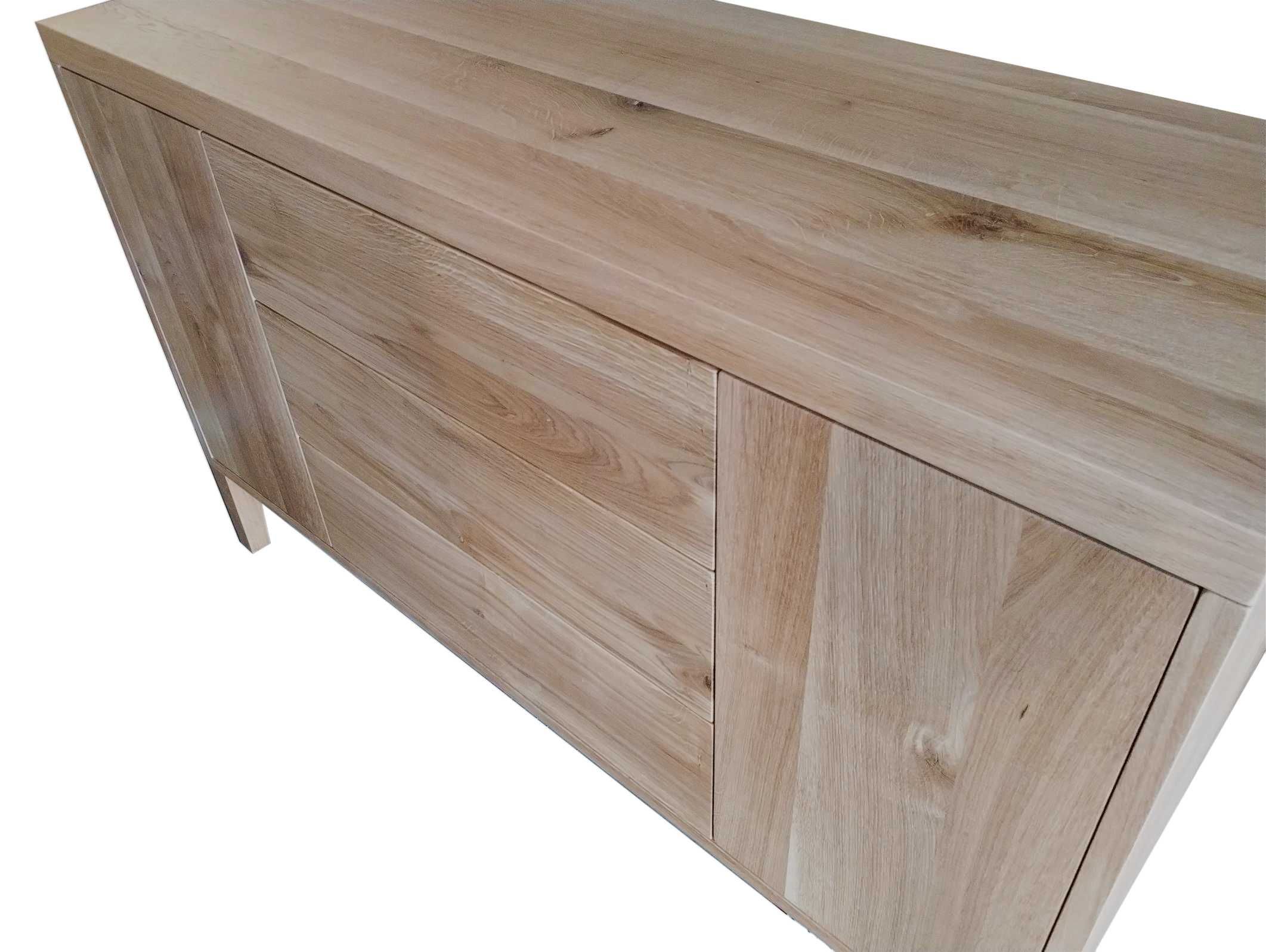 Drewniana szafka pod umywalkę z szufladami dąb 120 cm