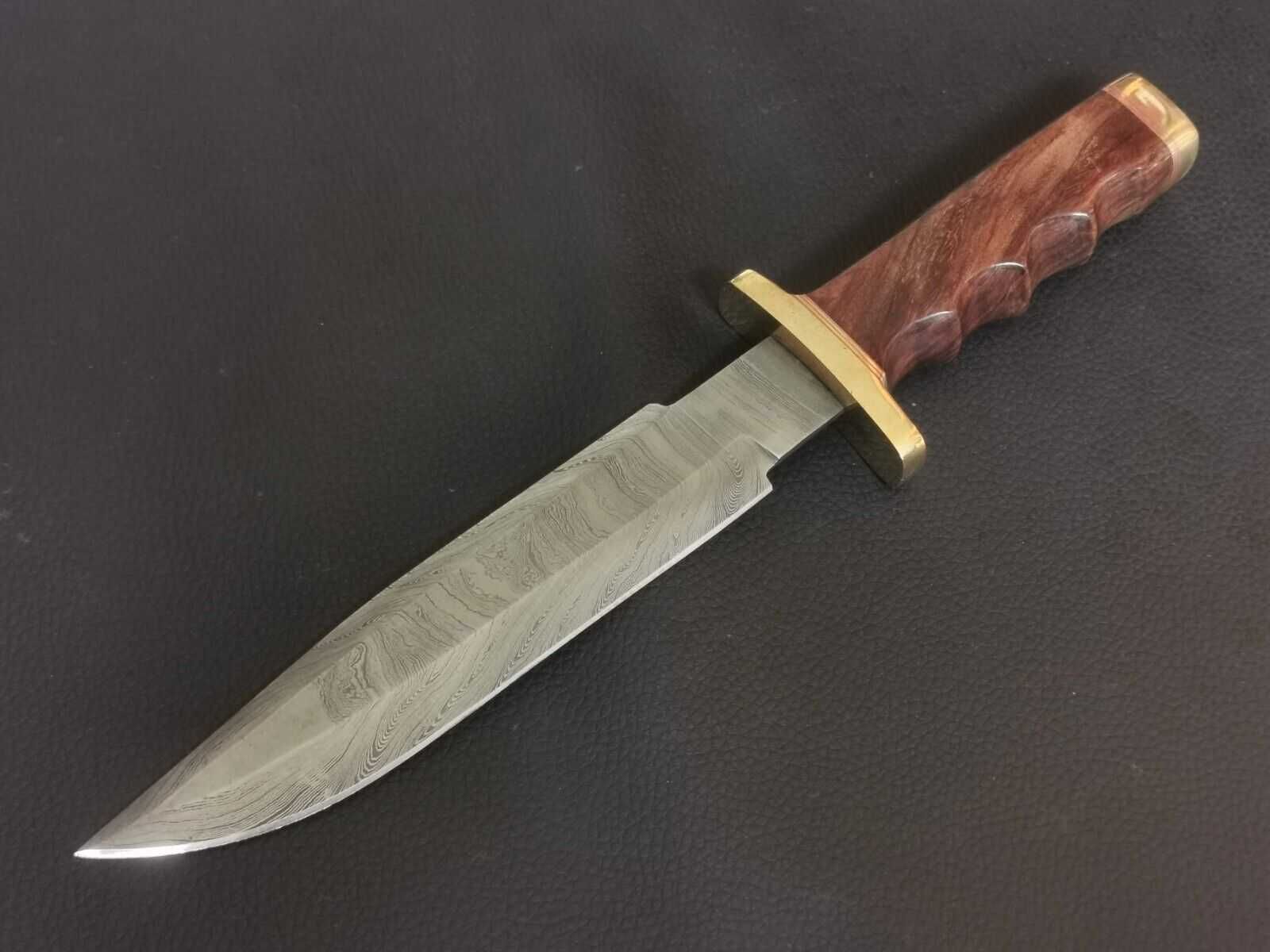 nóż myśliwski BOWIE DAMAST stal damasceńska 32cm. SKINNER bushcraft