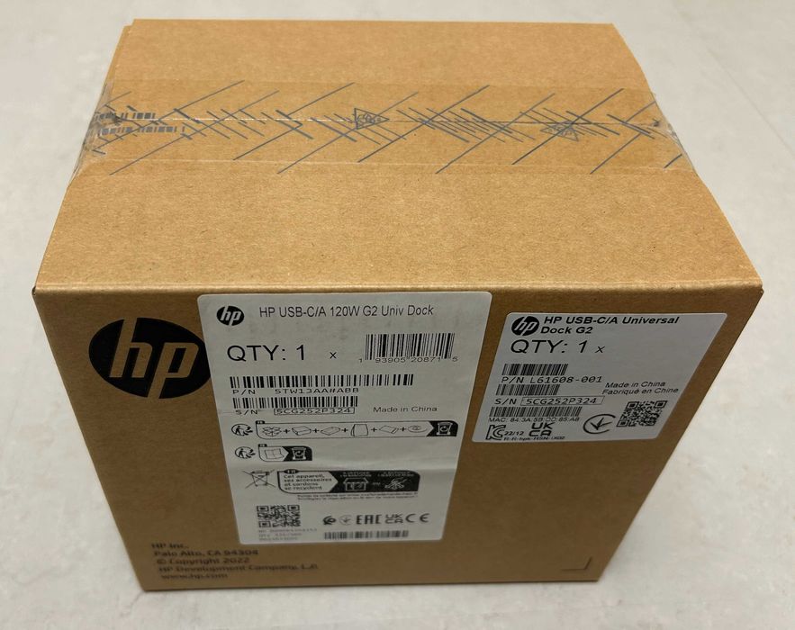 Uniwersalna stacja dokująca HP USB-C/A 120W G2 PN: 5TW13AA#ABB (nowa)