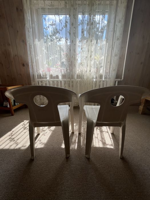 Rumba Kettler białe plastikowe krzesła ogrodowe