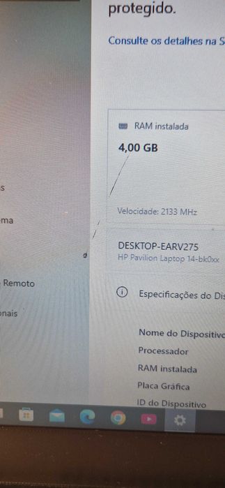 Portátil HP Pavilion SSd 256Gb 14" win 10 Pro