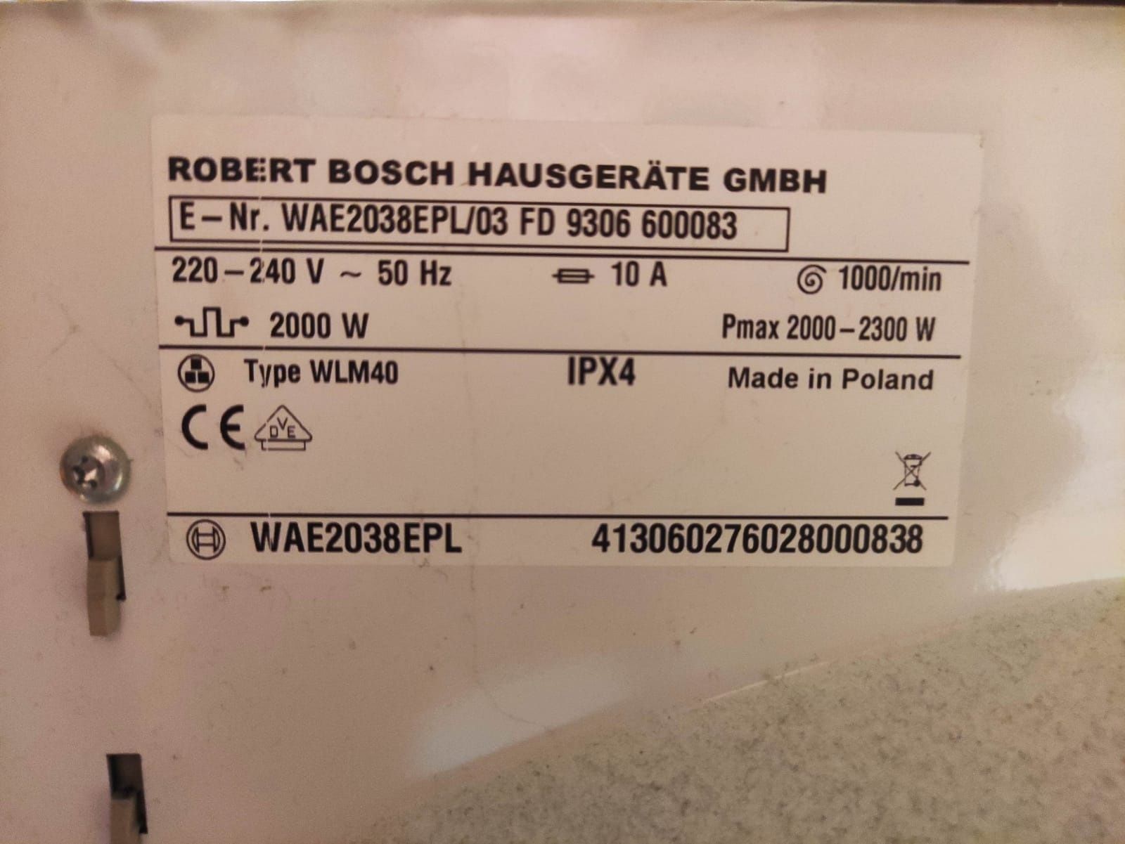Części do pralki Bosch WAE2038EPL Programator