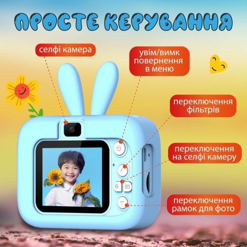 Фотоапарат дитячий міні Вушка 20 Мп з іграми