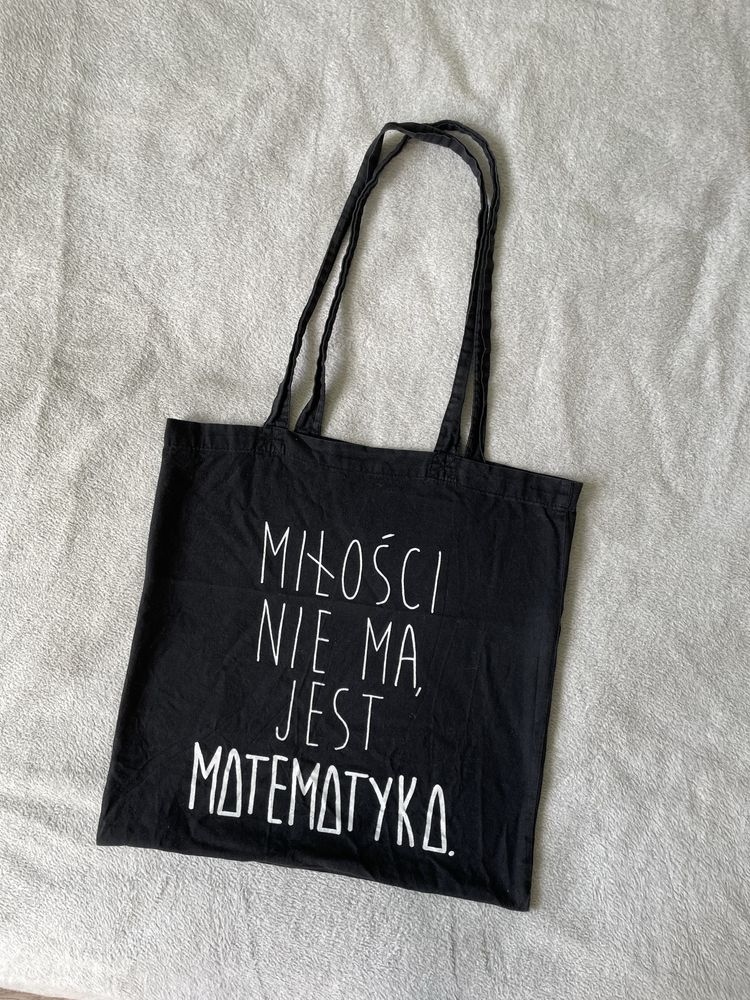 Tote bag torba płócienna czarna matematyczna