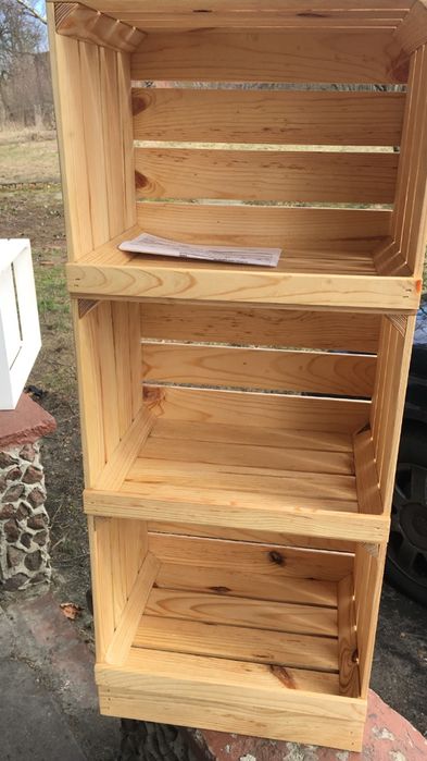 Półki Regał drewniany ze skrzynek 40x30x97