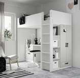 Łóżko piętrowe z szafą i biurkiem IKEA