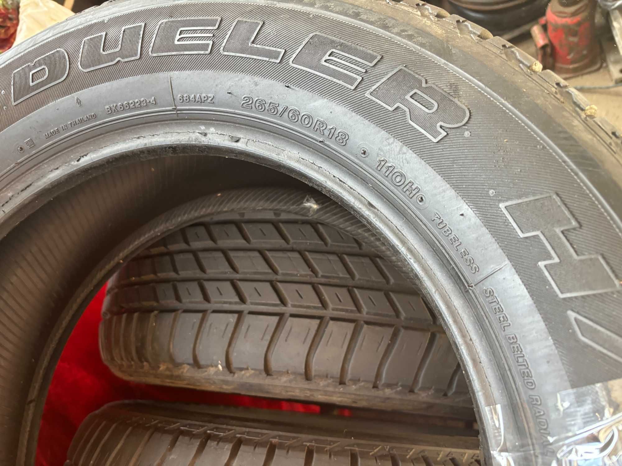 265-60-R18 BRIDGESTONE DUELER 4штуки летней резины GERMANY 2022
