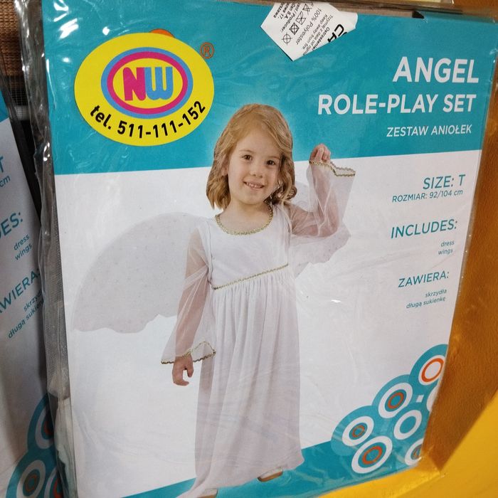 Kostium Aniołka ze skrzydłami 92/104 na Jasełka