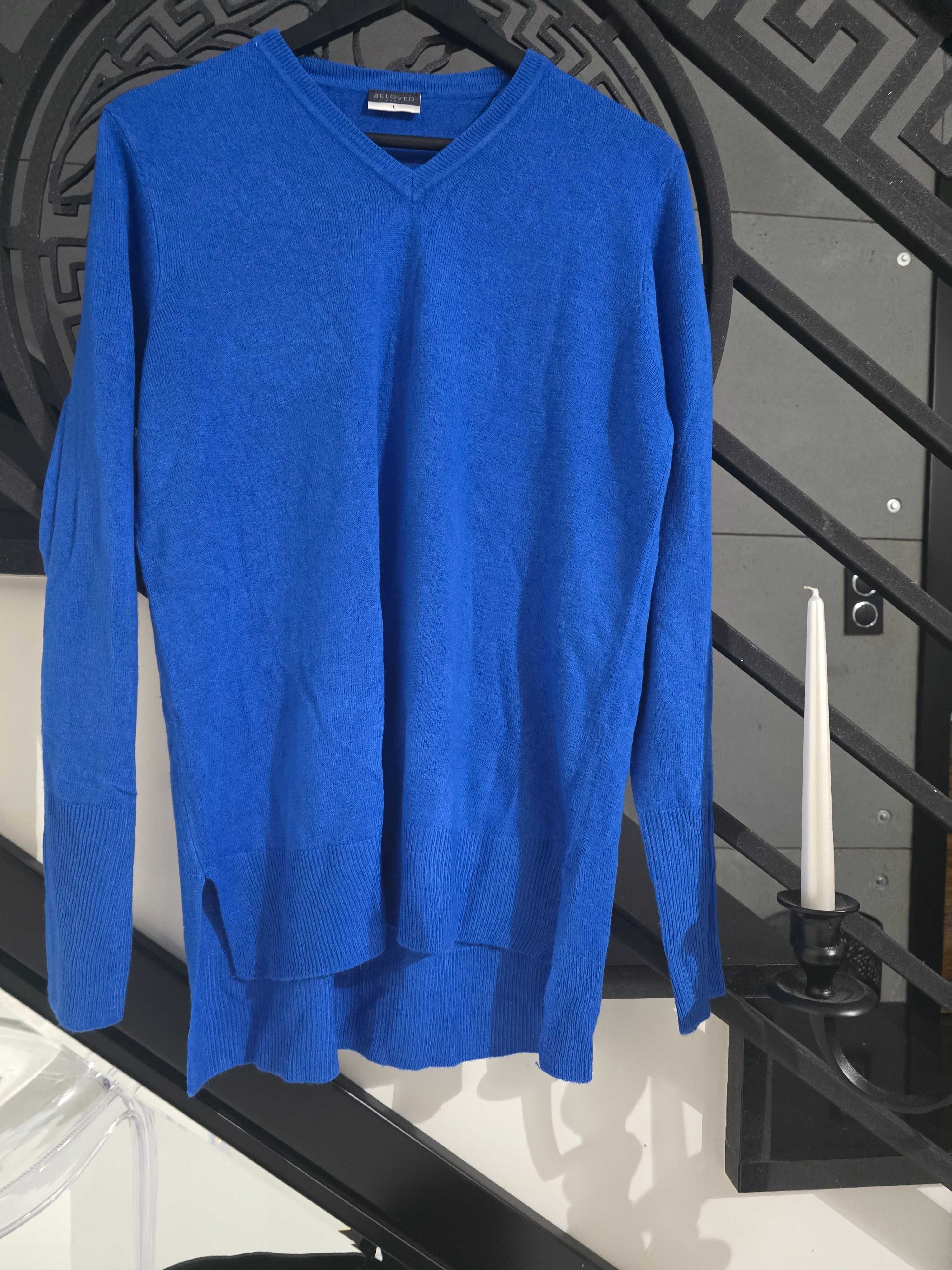 sweter kobaltowy L