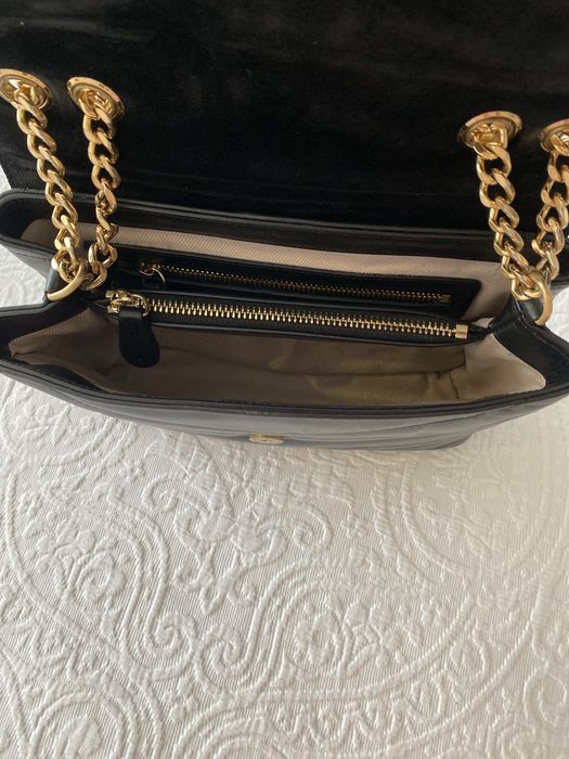 Mala TWINSET, em pele, preta