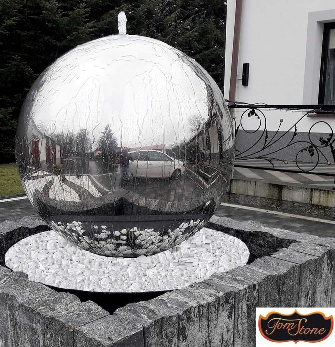 FONTANNA OGRODOWA, KULA ŚR 120 CM ze stali nierdzewnej Fontanny, Kule