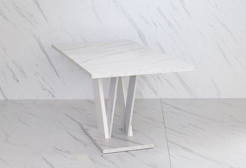 DUBAI nowoczesny stół rozkładany do salonu jadalni 120x80 biały marmur