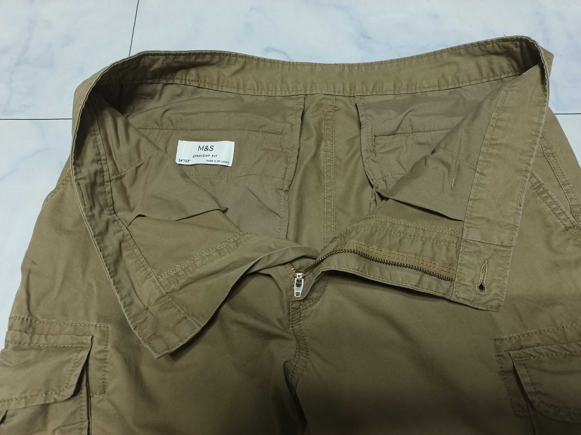 Мужские штаны-карго Marks & Spencer W34 L33 милитари khaki bronzе